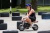 tourist girl on mini bike